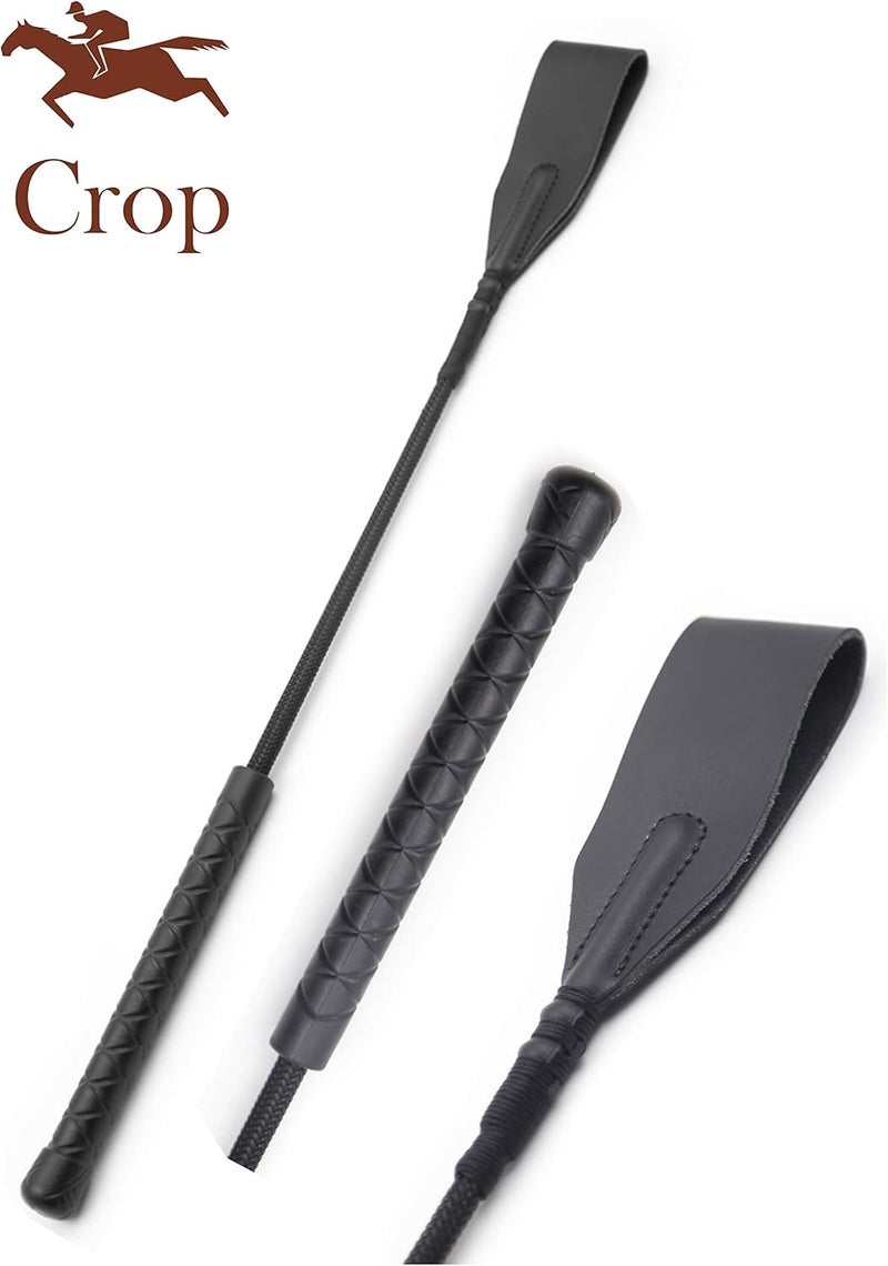 RIDIN Genuine Leather Riding Crop, Riding Crop Leather, Equestrian Whip, Crop for Horses, Black Riding Crop, Horseback Crop - Image 5